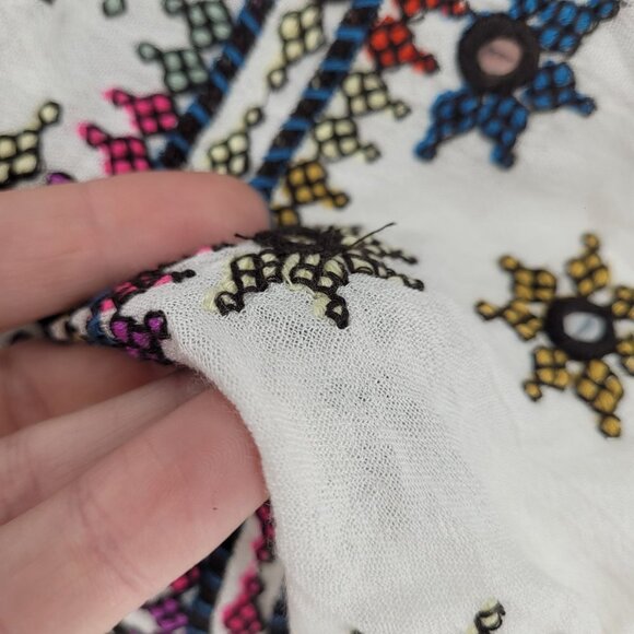 Free People Womens medium Aurura Embroidered cropped boho bubble silhouette top - Picture 9 of 11